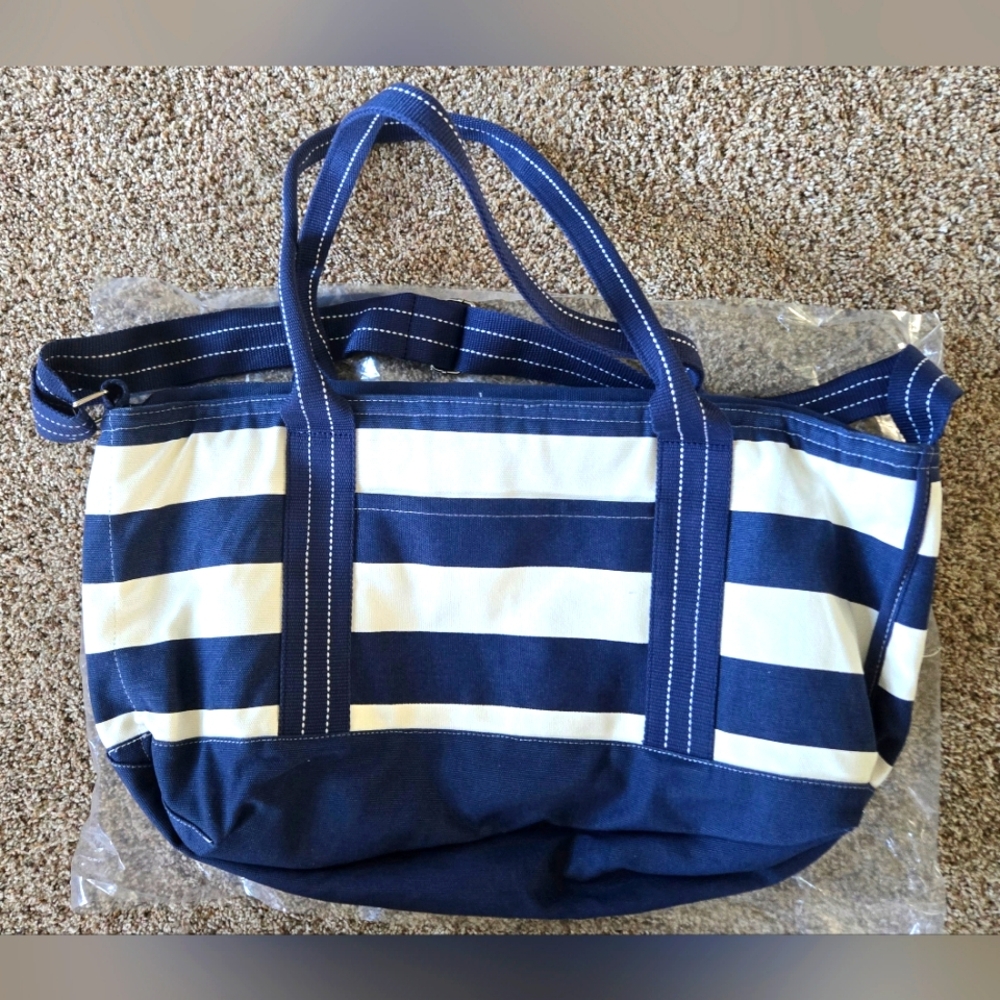 Pottery Barn Navy Rugby Stripe Cooler Tote